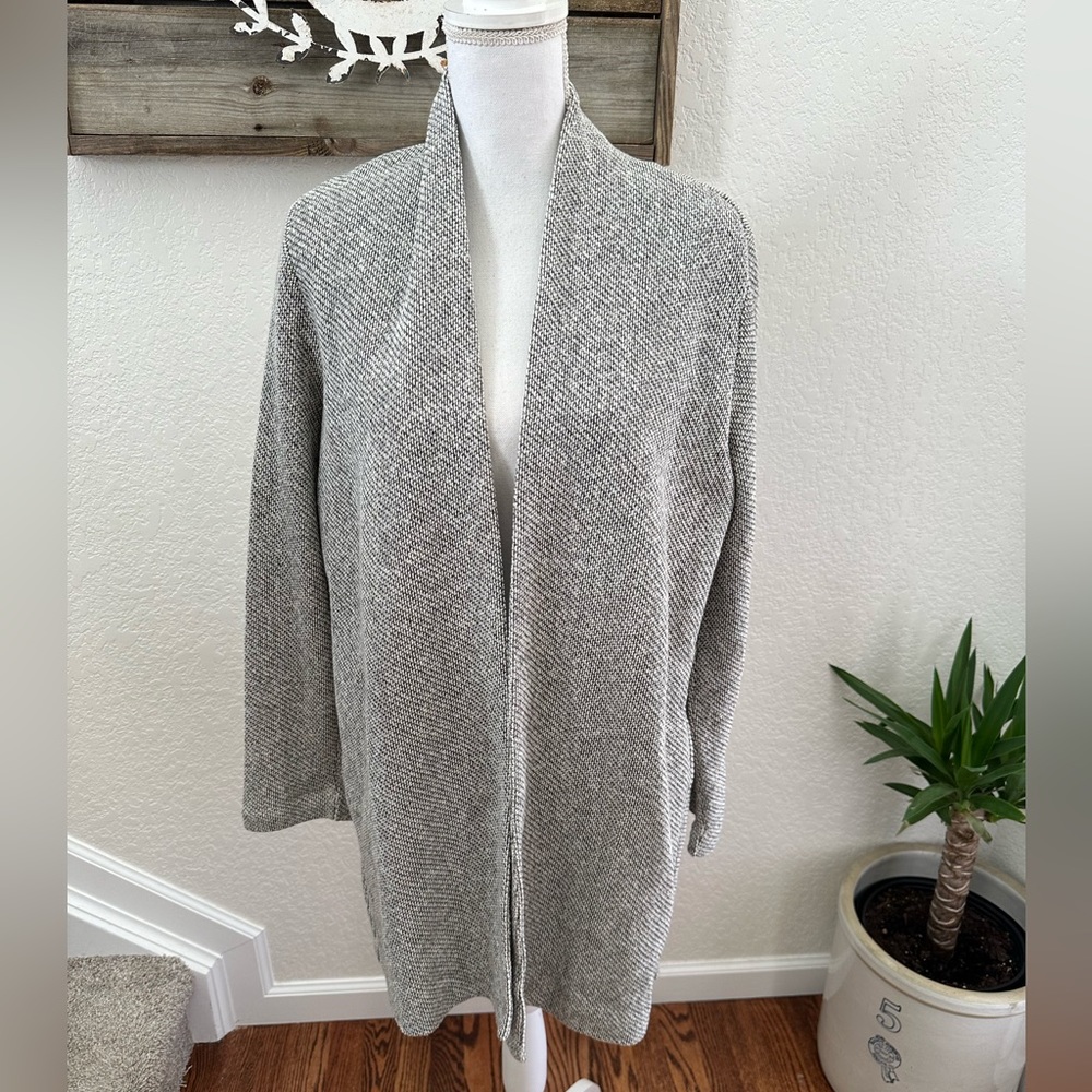 Eileen Fisher Kimono‎ Cardigan in Ash 100% organic cotton ladies size M NWT